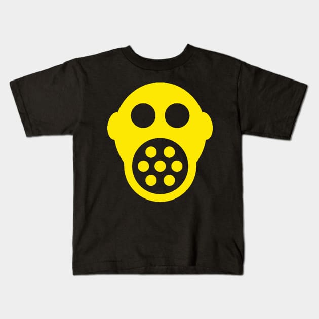 yellow mask Kids T-Shirt by Black mask brand